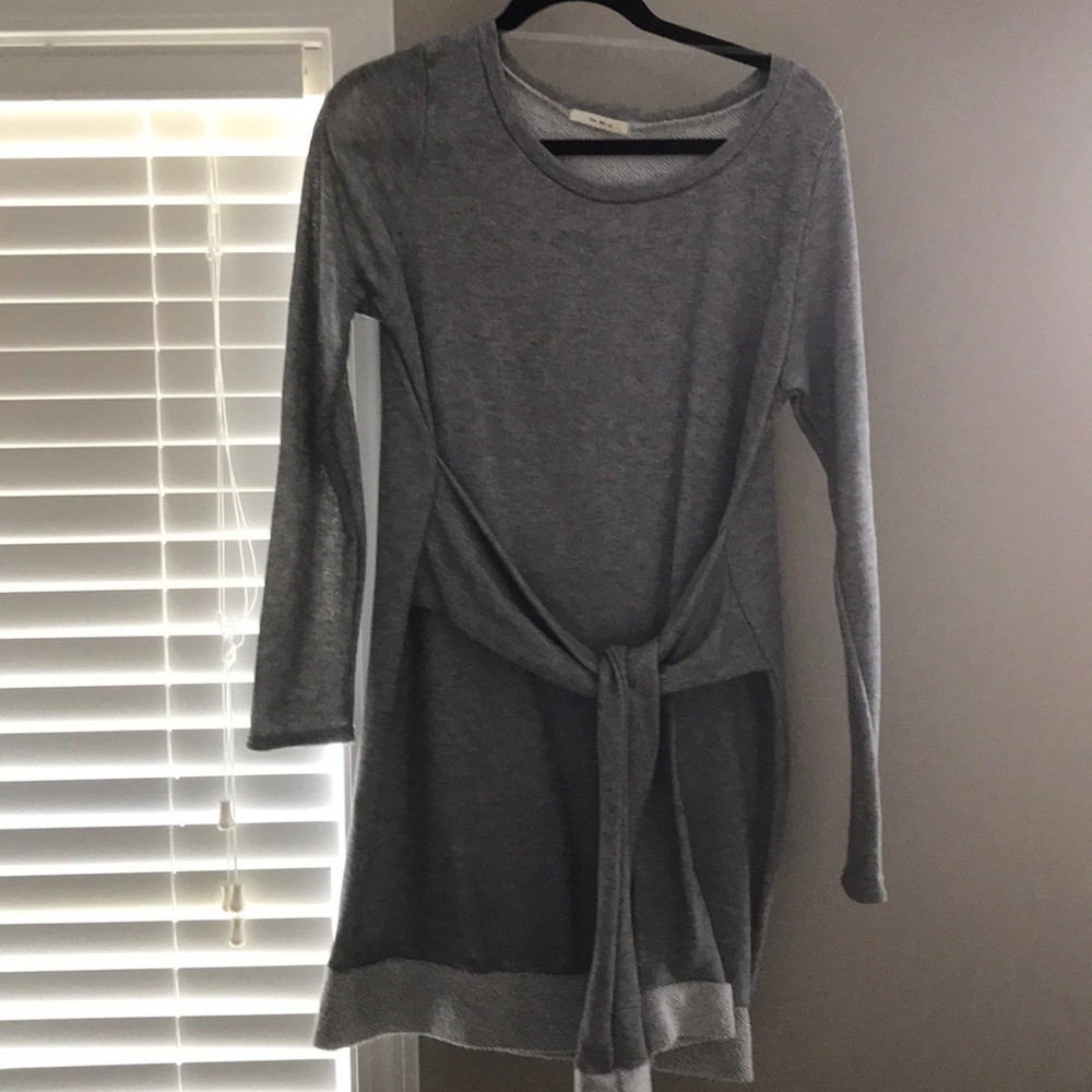 Gray sweater dress